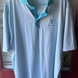 Men's Light Blue Striped Polo Shirt